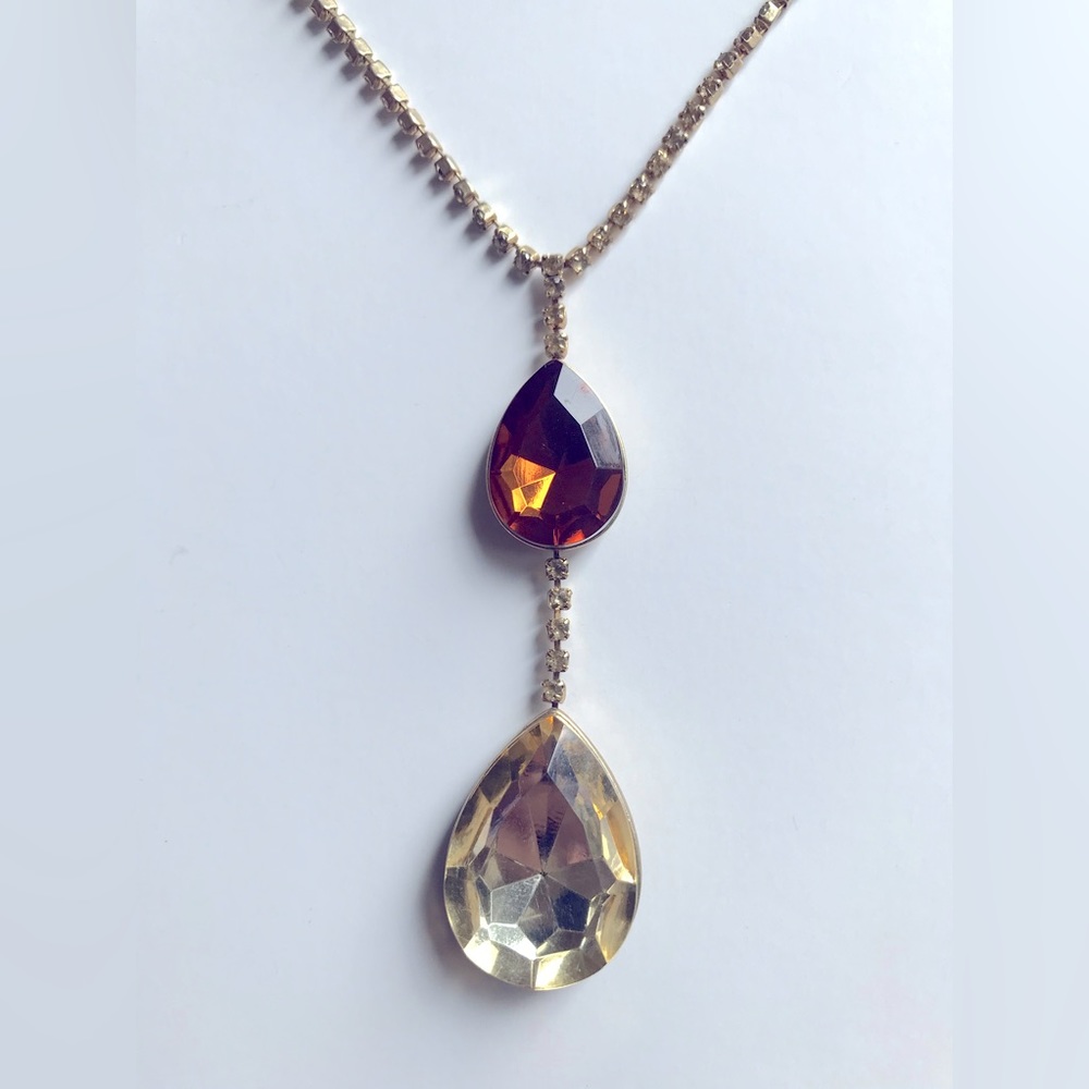 ⭐️🌟gold double zircon pendant necklace: shiny and elegant!